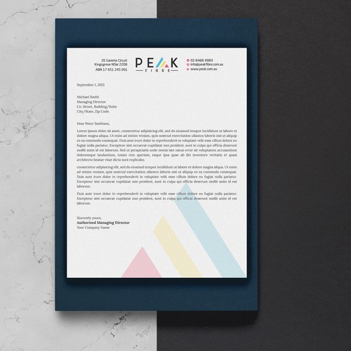 Creative, slick, professional Stationary for New Brand - Peak Fibre - Design by Sawama