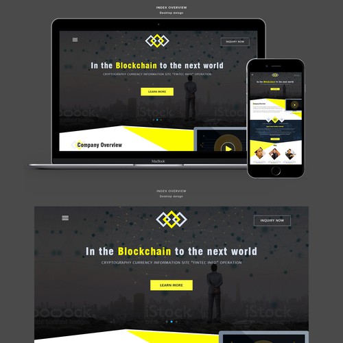 "ブロックチェーン最先端企業のコーポレートサイトデザインをお願いします！" ganador Diseño de página web por Ananya Roy