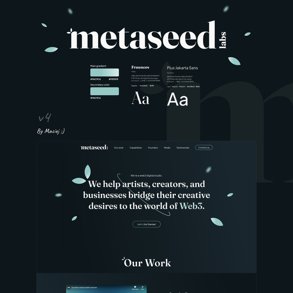 Design by Maciej :) titled "Web Deisgn For Web3 Digital Studio"