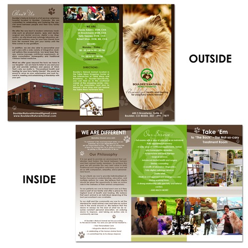 Help us re-brand Boulder's Natural Animal Hospital with a NEW BROCHURE!! Ontwerp door Flamerro