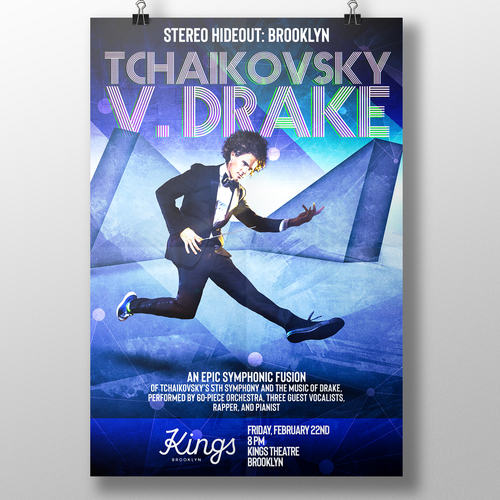 Concert poster fo TCHAIKOVSKY V. DRAKE at the Kings Theatre in Brooklyn, NYC Design by 【E-Django】