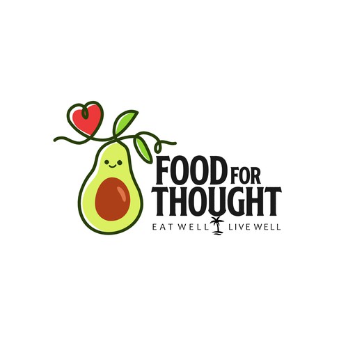 Fresh, Playful Island-Inspired Logo for Food For Thought – Organic Café & Market in the Florida Keys Design by nindadian