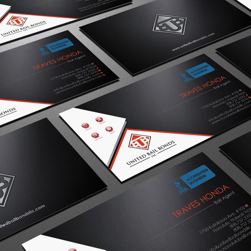 Creative eye catching business card design for bail bonds company Design by Azzedine D