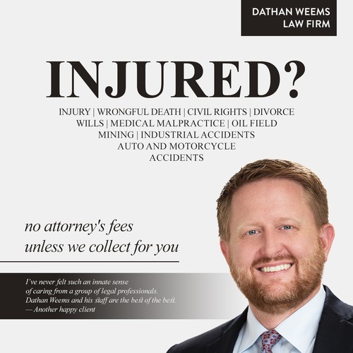 Personal injury lawyer needs eye-catching print ad | Other business or ...