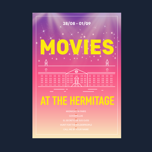 Fun, colorful and laid-back poster for outdoor film festival in historical Amsterdam Design by ppriess