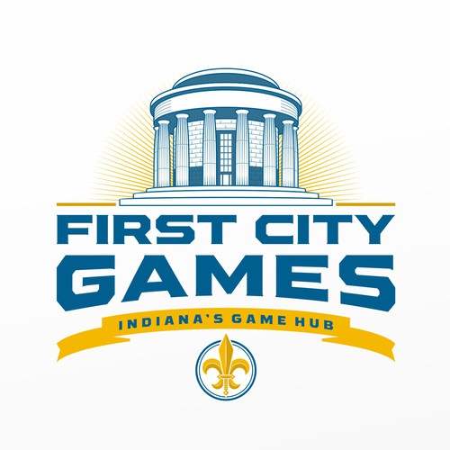 Historical themed logo for tabletop game store. Design by SacredSupply