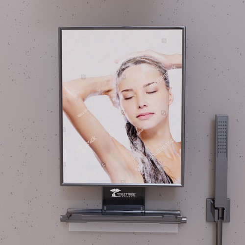 3D Rendering of Fogless Mirror in Shower/Lifestyle Environment (Fogless Mirror CAD file included!)) Design by Alinea Design