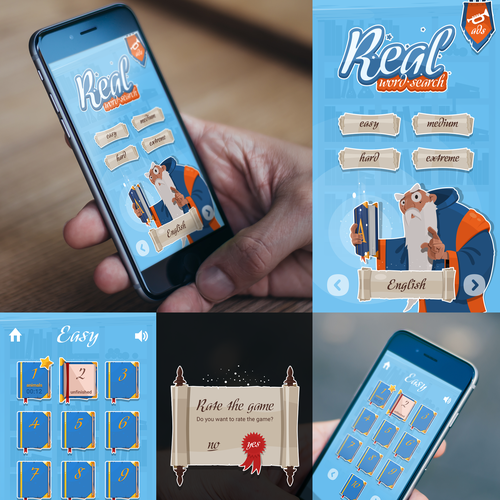 Word Search mobile game - UI Design Design by iGreg