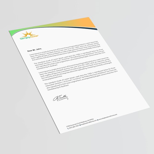 "Renewable Energy Company Letterhead" Design by thinkweb art