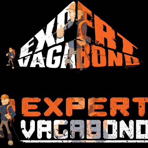 Fun adventure travel caricature & logo for the Expert Vagabond Design von Dzynz