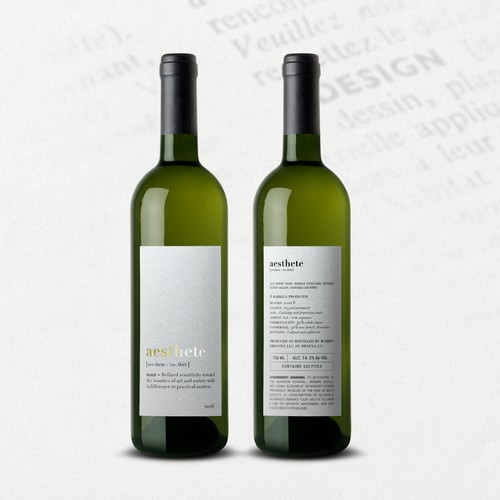 Minimalistic wine label needed Ontwerp door O Ñ A T E