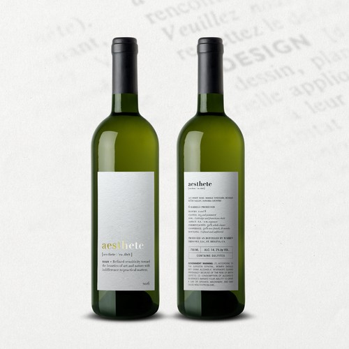 Minimalistic wine label needed Diseño de O Ñ A T E