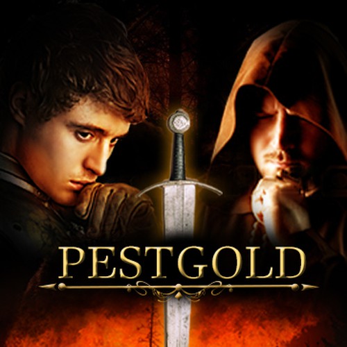 Book cover for a historical novel playing in the Middle Ages with the title "Pestgold" Design by magical designer
