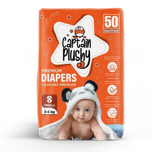 Packaging for playful baby diapers brand Design by M.Siddique