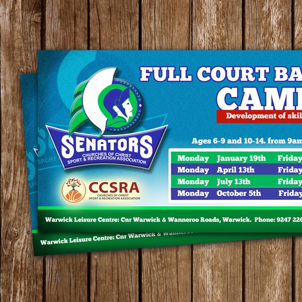 Design by Inspirous™ titled "Create a Full Court Basketball Holiday Clinics Flyer"