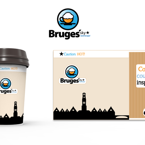Bruges' Sky  Paper cups design Diseño de Seriousbits