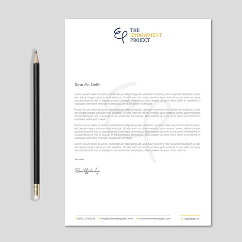 Clean, simple note design, The Endowment Project Design by LAXMI DESIGNHUB