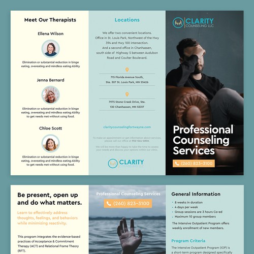 Counseling Center needs brochure Design by uxcolonie