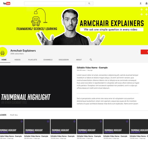 Design a fun Youtube Banner for a learning & filmmaking channel Réalisé par Point Blank