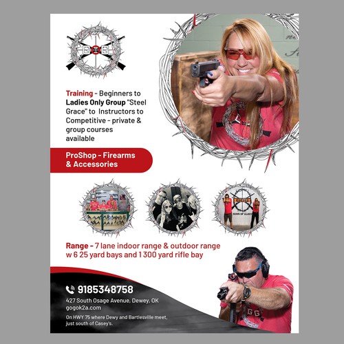 Full page AD for an ANNUAL MAGAZINE for a GUN RANGE! Ontwerp door 123Graphics