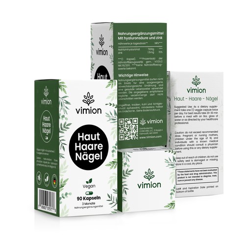 Packaging design for a German brand of high-quality food supplements Design by Designlifelk