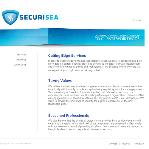 Company logo for infosec company Design by Defunkt