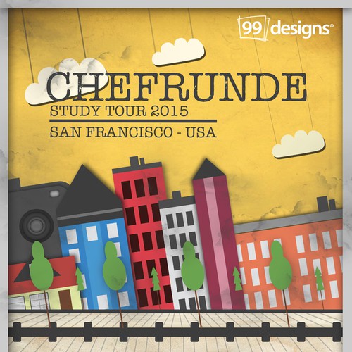 Design a retro "tour" poster for a special event at 99designs! Design by Magnet Visual