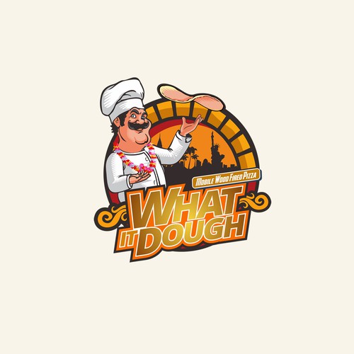 Hawaiian Wood Fired Pizza Logo Design by dipomaster™