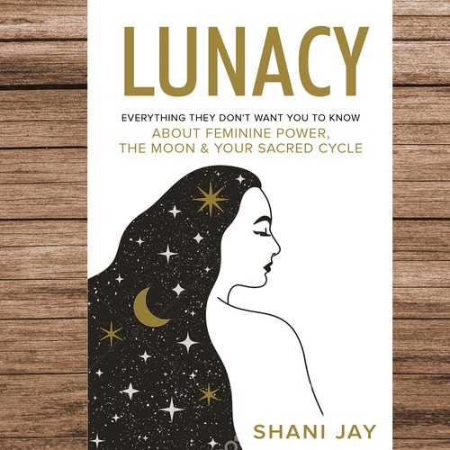 Beautiful nonfiction book cover design for a book about the moon & feminine energy aimed at women Design by dalim