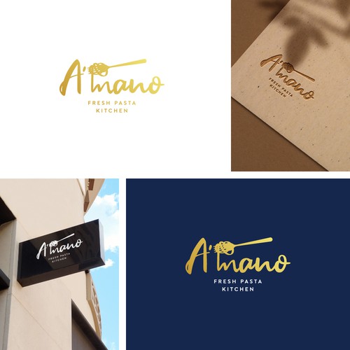 A'mano- restaurant logo design Design by Anut Bigger