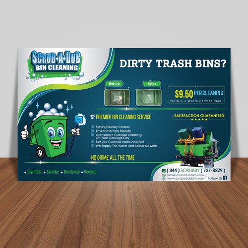 Design di Scrub-A-Dub Bin Cleaning di 123Graphics