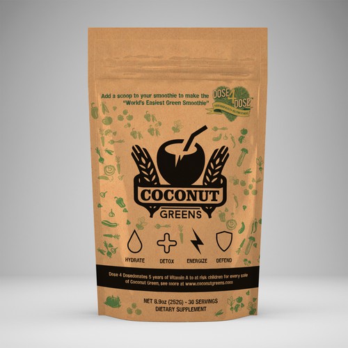 Create stunning new packaging and label for Coconut Greens Design by syakuro