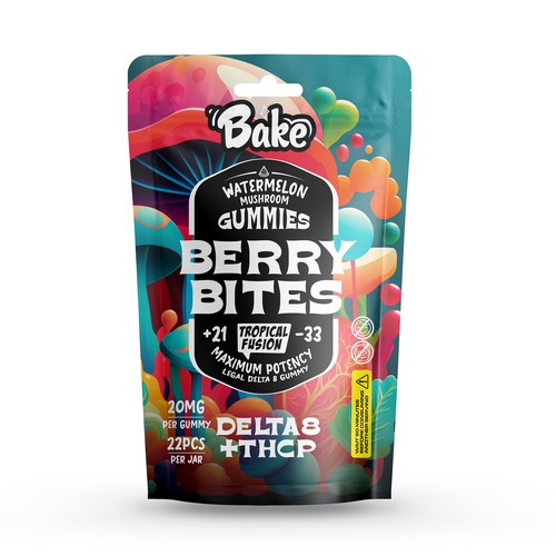 FUN MUSHROOM GUMMIES POUCH FOR 21+ Design by CREA CO