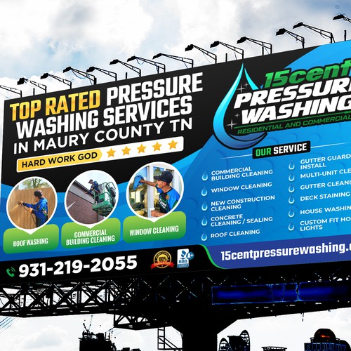 Modern Pressure Washing Billboard Design by Sketch Media™