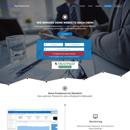Landing page design contest entry by Design Monsters