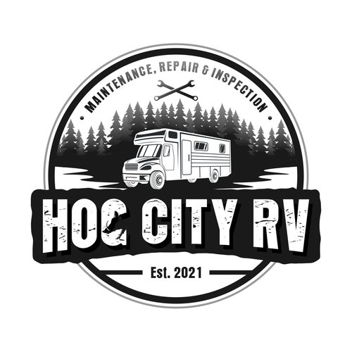 Design a retro/vintage camper logo for our RV Mobile Service business. Design by Hysteria!