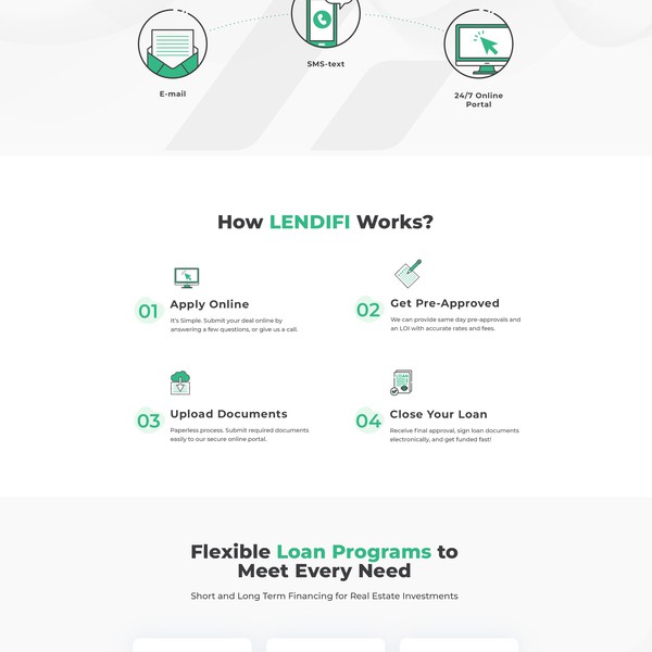 Homepage design for online mortgage company