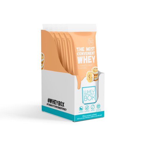 Design a retail case for our whey protein sachets Design by syakuro