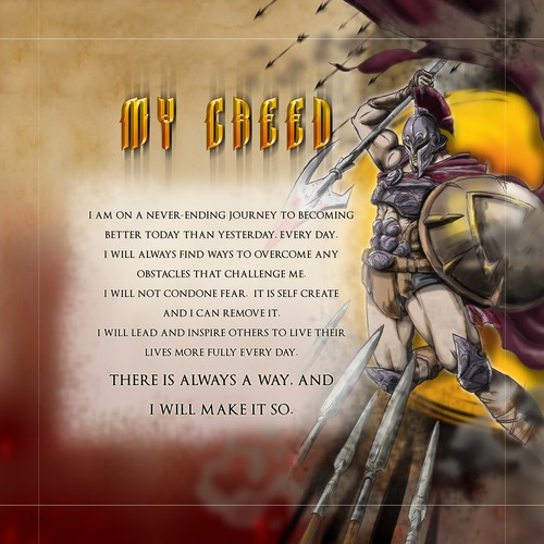 My Creed - Spartan Warrior Ontwerp door Rocket Roj