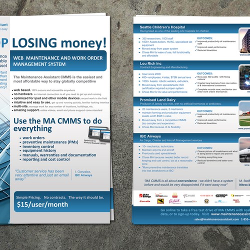 Help Maintenance Assistant Inc. with a new postcard or flyer Design por zzzmaja
