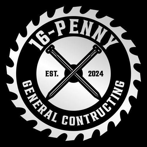 "16-Penny" Vintage Badge-Style Construction Logo Design by premankampung