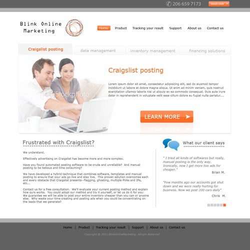 Blink Online Marketing needs a new website design Design by Vinterface