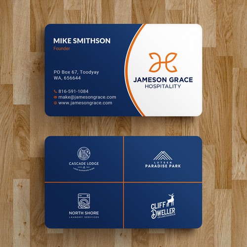 Create a modern and clean business card for a parent company with 4 subsidiaries Design by Roni_