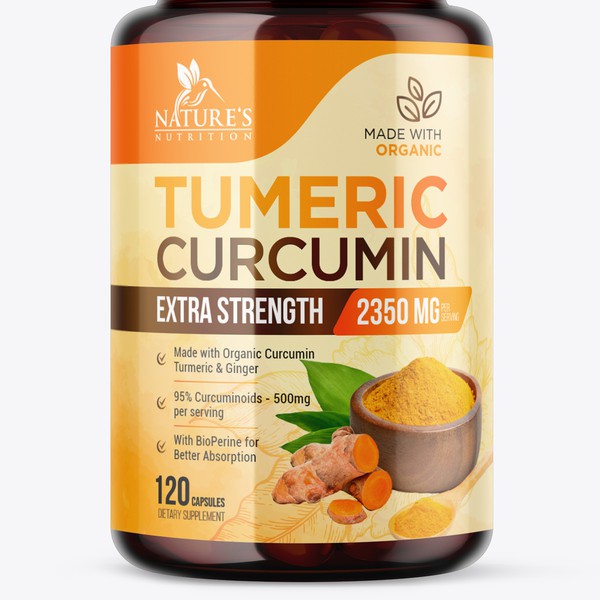 Organic Turmeric Curcumin Label Design