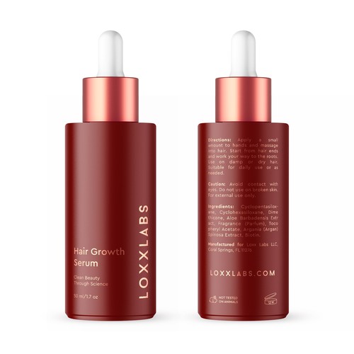 Serum Bottle Packaging For a New Haircare Line Design by bcra