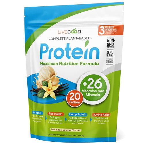 ***GUARANTEED PRIZE*** - LABEL DESIGN for Protein Powder -*****NEW***** Design by JOHN's_AlphaCreation