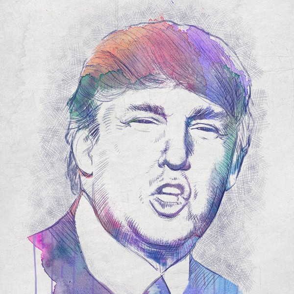 Design by Emily N. titled "Illustration of Donald Trump"