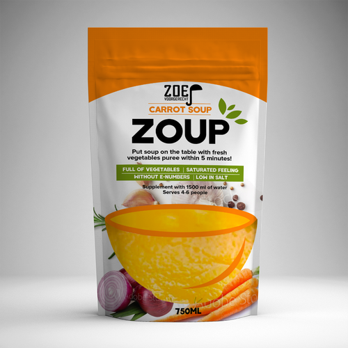 Modern / trendy soup packaging! Design by Helma