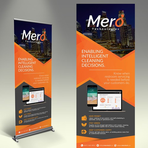 Growing tech startup in IoT needs a banner design for trade-shows Design by inventivao