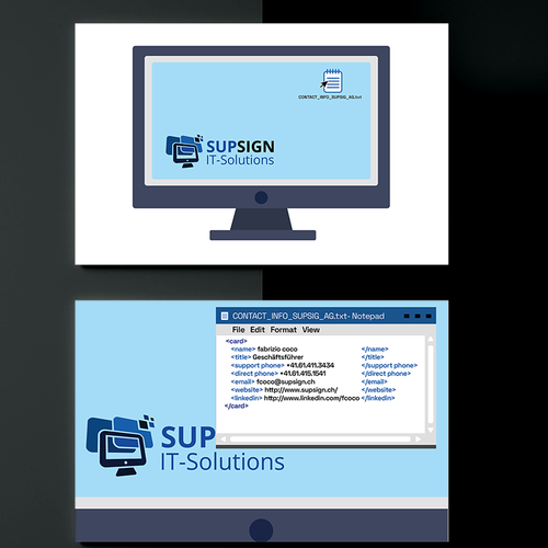 Business Card for IT-Company (MSP & Development, Signage) Réalisé par La Chicana